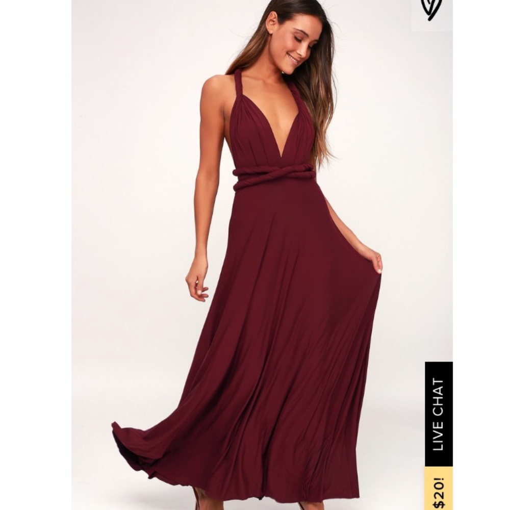 Lulus Tricks of the Trade Burgundy Maxi Dress